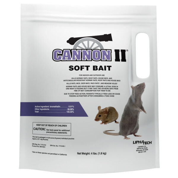 Rodent bait in resealable packaging