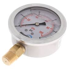 Pressure gauge showing PSI measurements