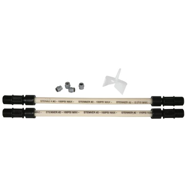 Two pipes with connectors and fittings