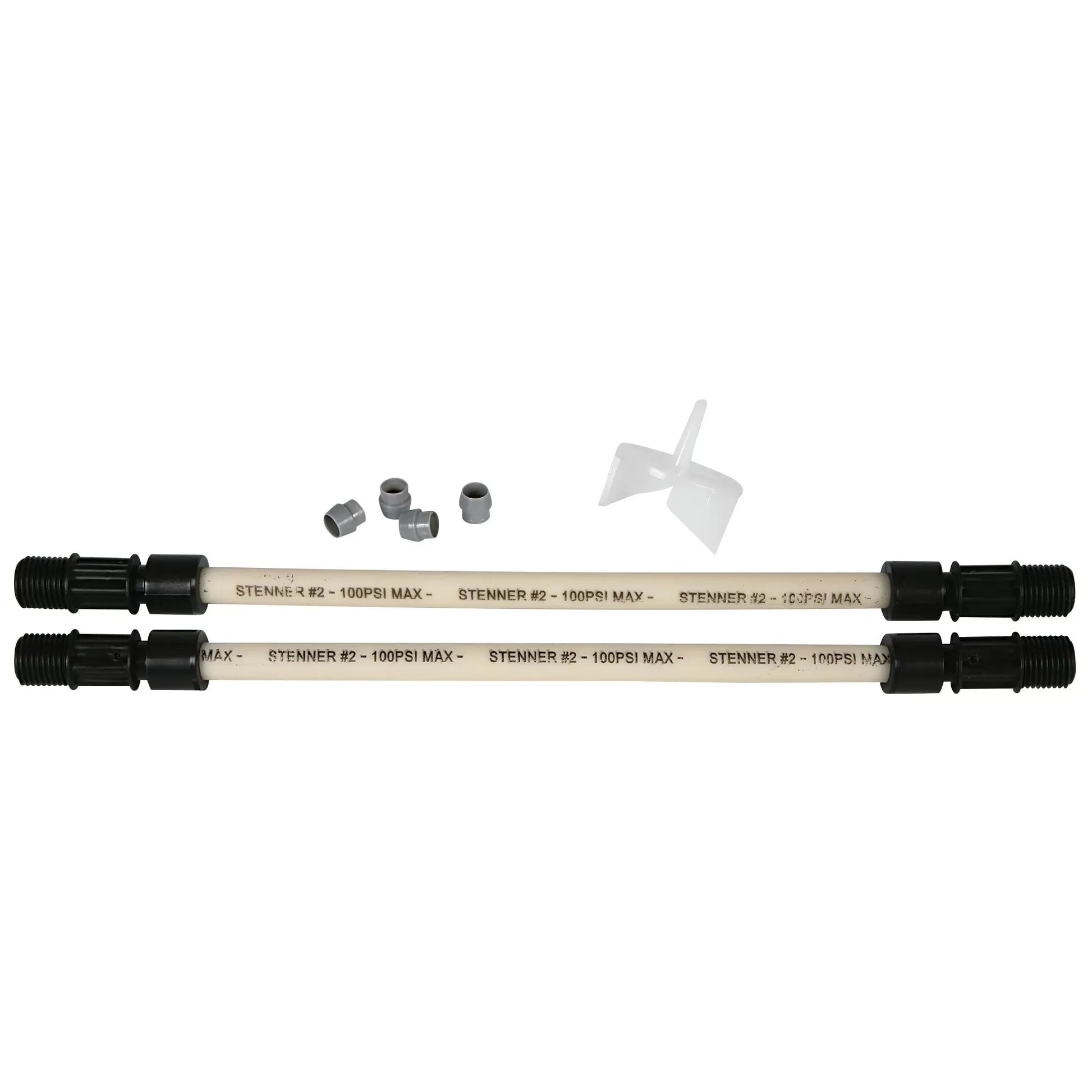 Two pipes with connectors and fittings