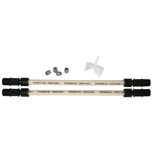 Two pipes with connectors and fittings