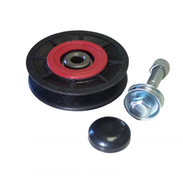 Rubber wheel with bolt and cap
