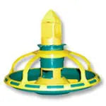 Colorful bird feeder for outdoor use.