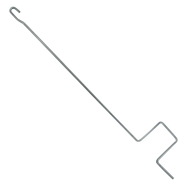 Metal tool with a hook and bend