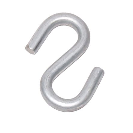 Metal S-shaped hook, silver color