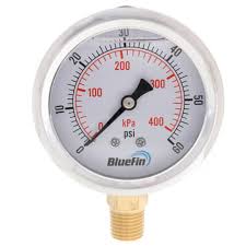 Pressure gauge displaying measurement readings