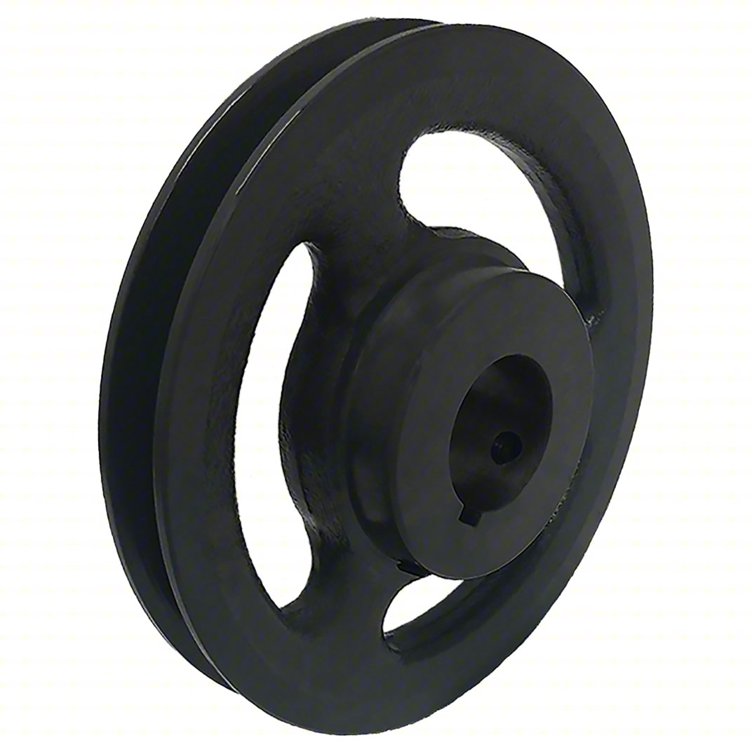 Black pulley with three cutouts