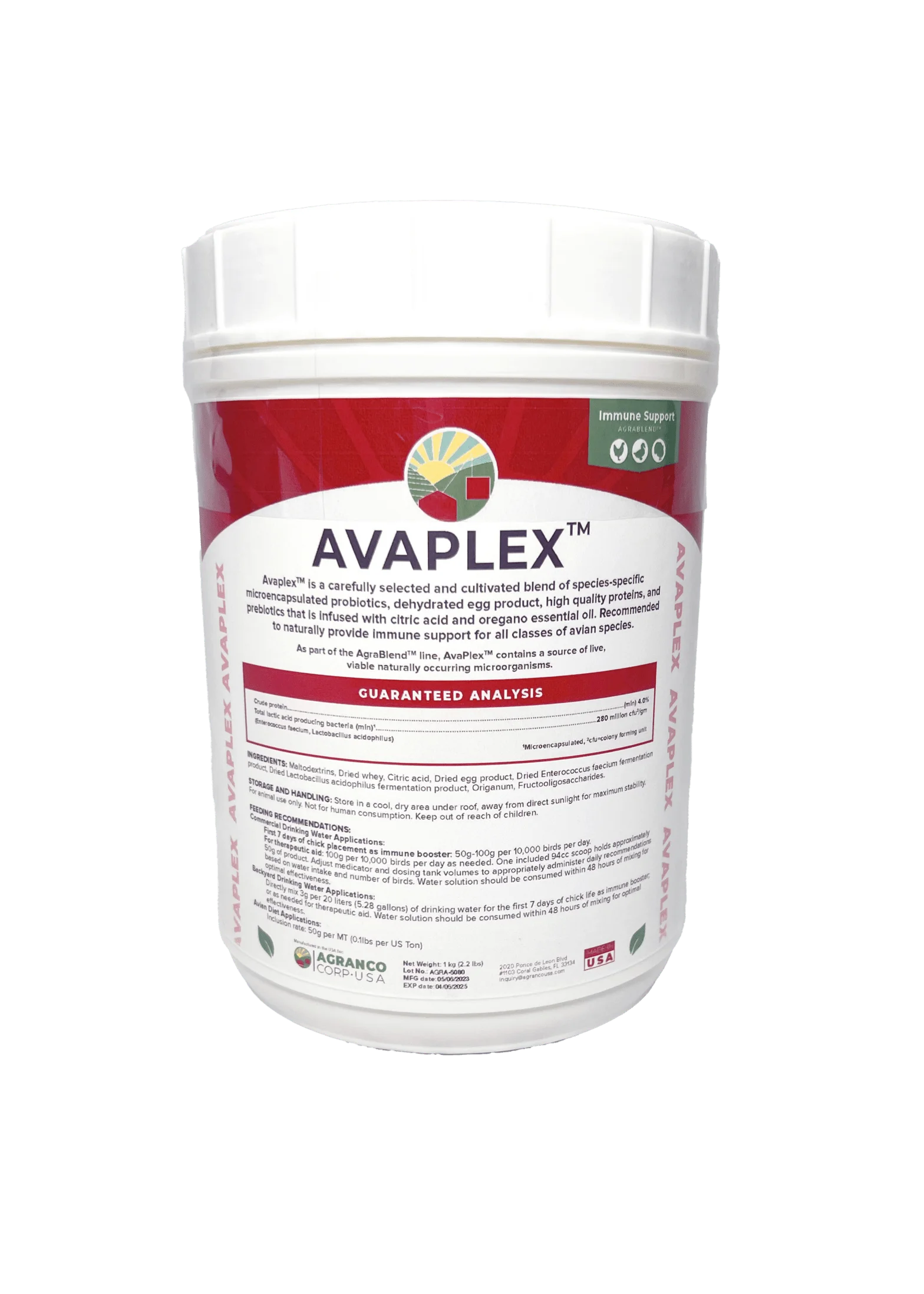Container of Avaplex nutrient supplement