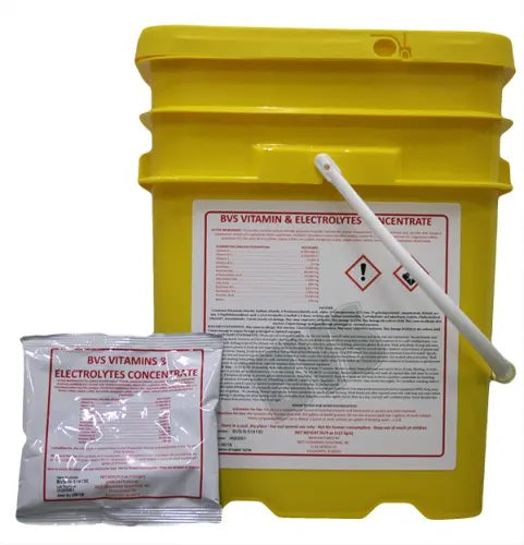 Yellow container with electrolyte powder.