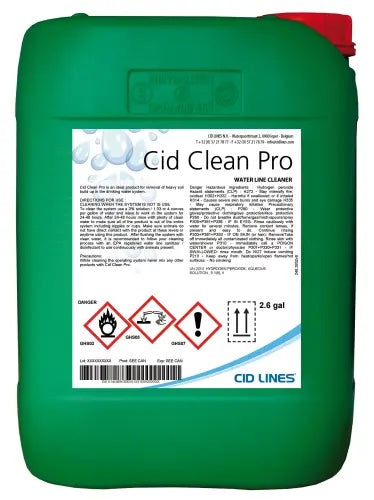 Green container for waterline cleaner