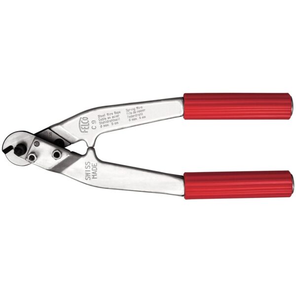 Metal cable cutter with red handles