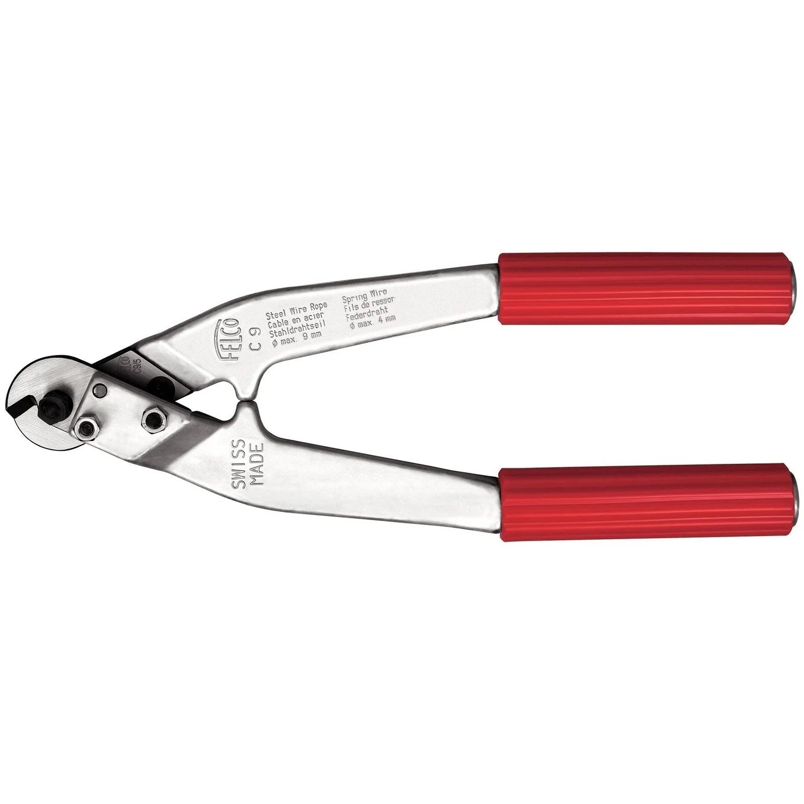 Metal cable cutter with red handles