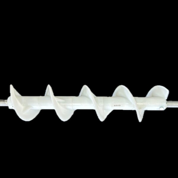 White spiral auger on black background