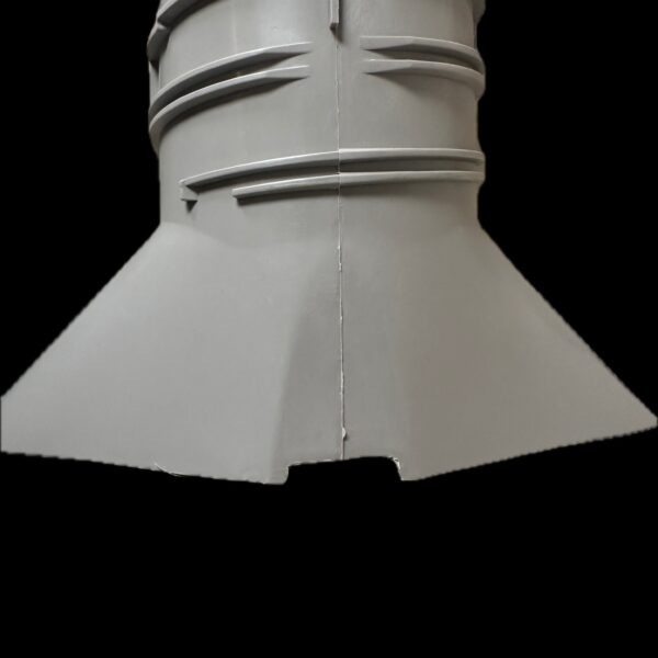 Gray cylindrical object with flared base