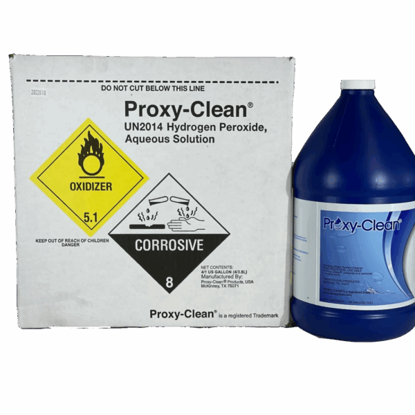 Hydrogen peroxide cleaning solution packaging.
