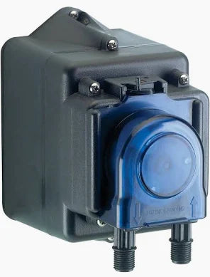 Blue and black chemical dosing pump