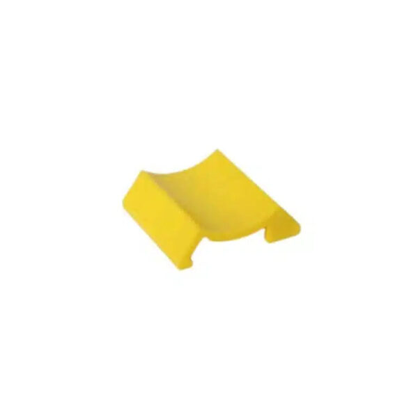 Small yellow plastic object, curved shape