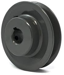 Black circular mechanical pulley component