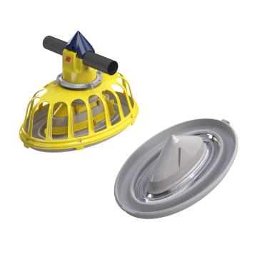 Yellow poultry feeder with cone design