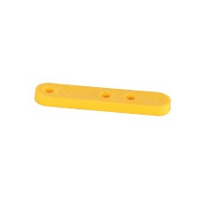 Yellow plastic strip with three holes