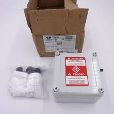 Electrical box with warning label.