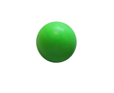 Bright green spherical object on white