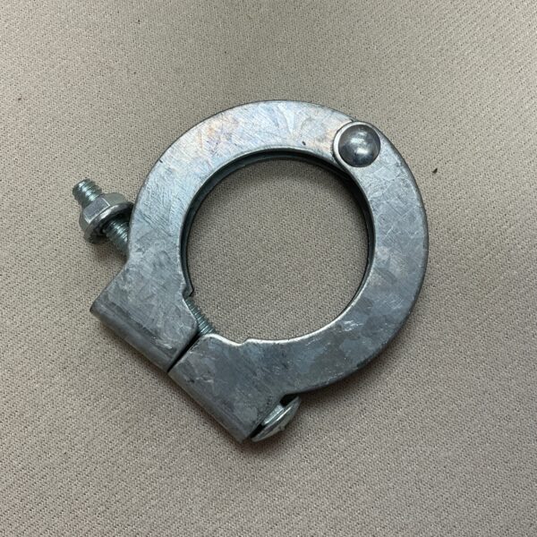 Metal clamp with bolt and screw