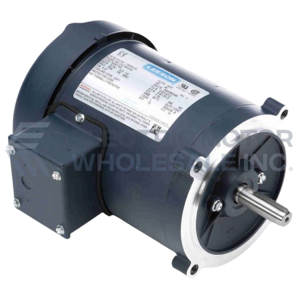 Electric motor with specifications label