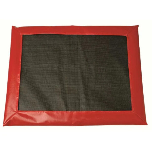 Red-bordered disinfecting door mat