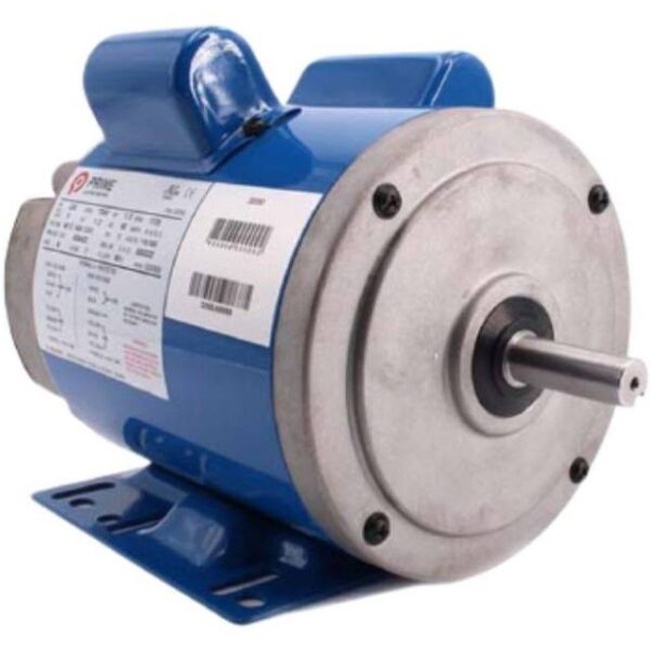 Electric motor with blue casing