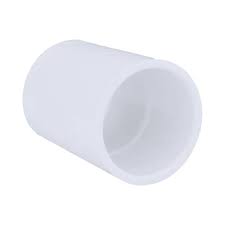 White cylindrical plastic pipe fitting