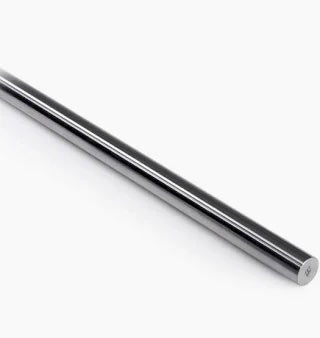 Shiny metal rod on white background