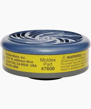 Moldex air filter with warning label