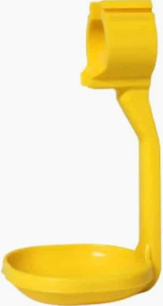 Yellow plastic ladle with handle