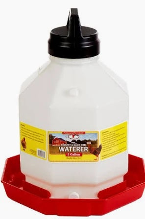 Five-gallon chicken waterer with base