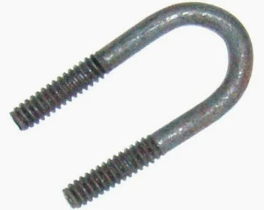 U-shaped metal fastener with threads