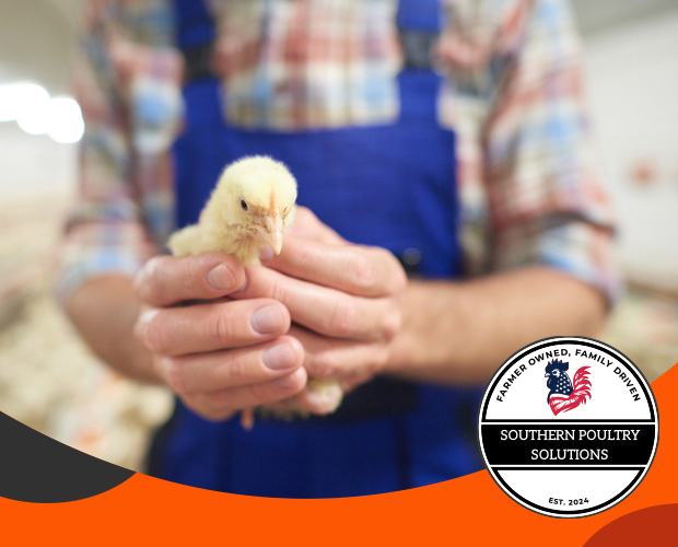 Person holding a yellow chick