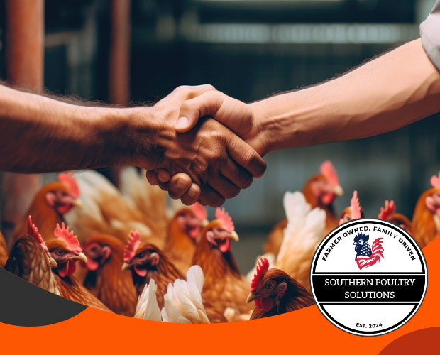 Handshake among poultry farm partners